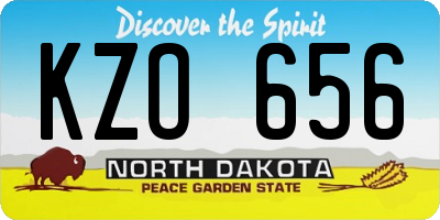 ND license plate KZO656