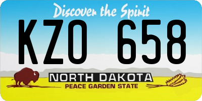 ND license plate KZO658