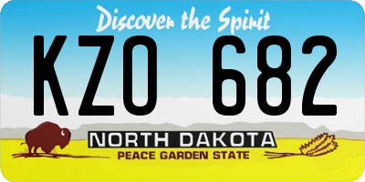 ND license plate KZO682