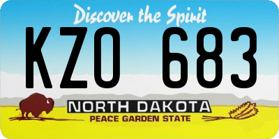 ND license plate KZO683