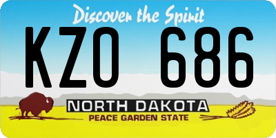 ND license plate KZO686
