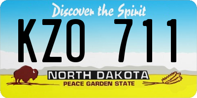 ND license plate KZO711