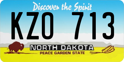ND license plate KZO713