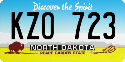 ND license plate KZO723