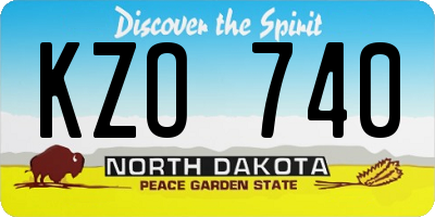 ND license plate KZO740