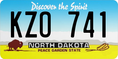 ND license plate KZO741