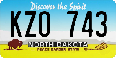 ND license plate KZO743