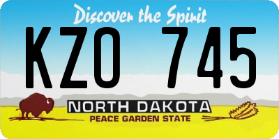 ND license plate KZO745