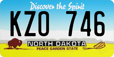 ND license plate KZO746
