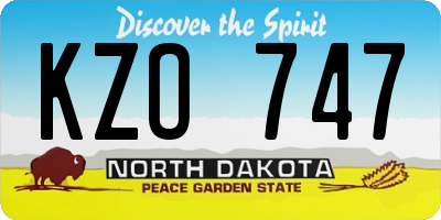 ND license plate KZO747