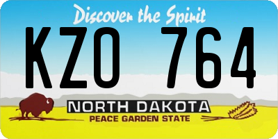 ND license plate KZO764