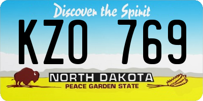 ND license plate KZO769