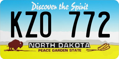 ND license plate KZO772