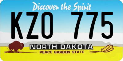 ND license plate KZO775