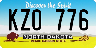 ND license plate KZO776