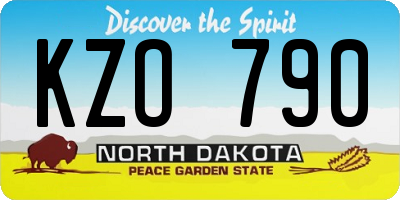 ND license plate KZO790