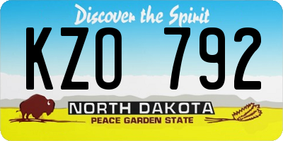 ND license plate KZO792