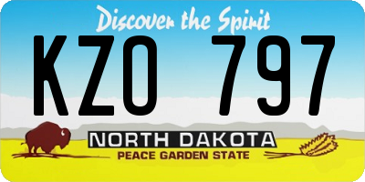 ND license plate KZO797