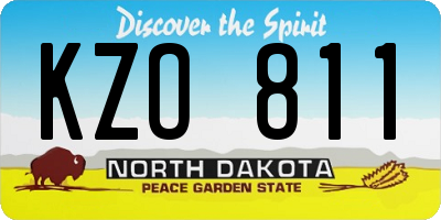 ND license plate KZO811