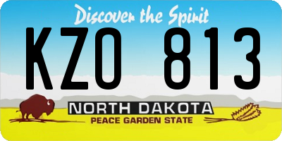 ND license plate KZO813