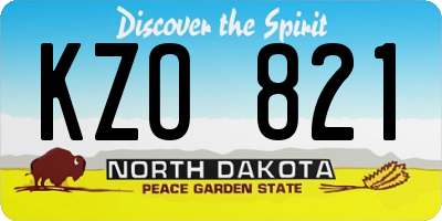 ND license plate KZO821