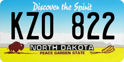 ND license plate KZO822