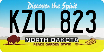 ND license plate KZO823