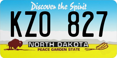 ND license plate KZO827