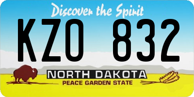 ND license plate KZO832