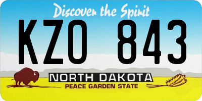 ND license plate KZO843