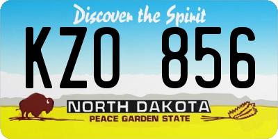 ND license plate KZO856