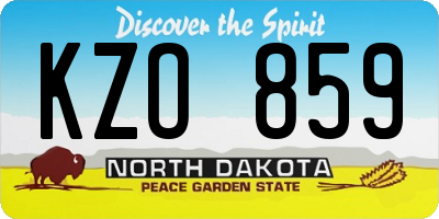 ND license plate KZO859