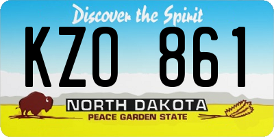 ND license plate KZO861