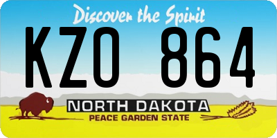 ND license plate KZO864