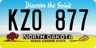 ND license plate KZO877