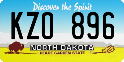 ND license plate KZO896