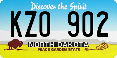 ND license plate KZO902