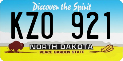 ND license plate KZO921
