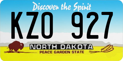 ND license plate KZO927