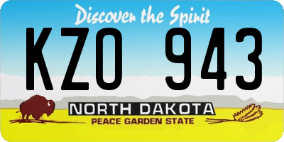 ND license plate KZO943