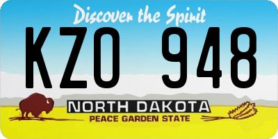 ND license plate KZO948