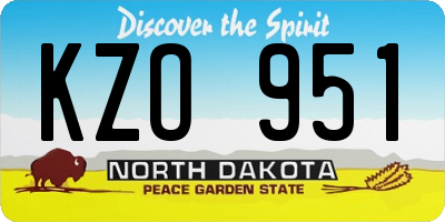 ND license plate KZO951