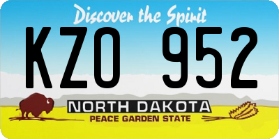 ND license plate KZO952