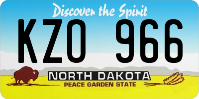ND license plate KZO966