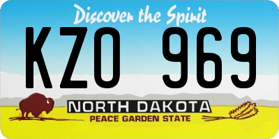 ND license plate KZO969