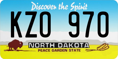 ND license plate KZO970