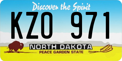 ND license plate KZO971