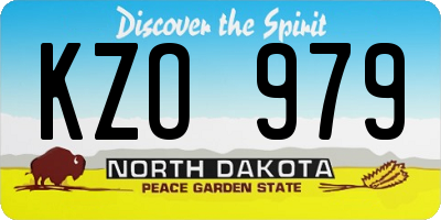 ND license plate KZO979