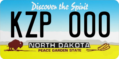 ND license plate KZP000