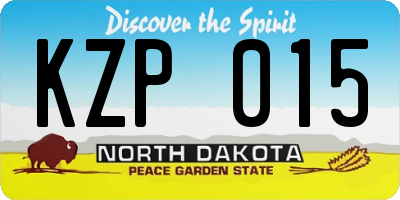 ND license plate KZP015